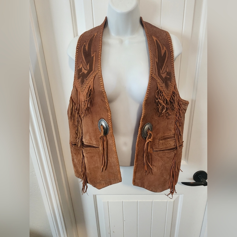 Mealey's Vintage Suede Leather Vest Sz 40 - Picture 3 of 10